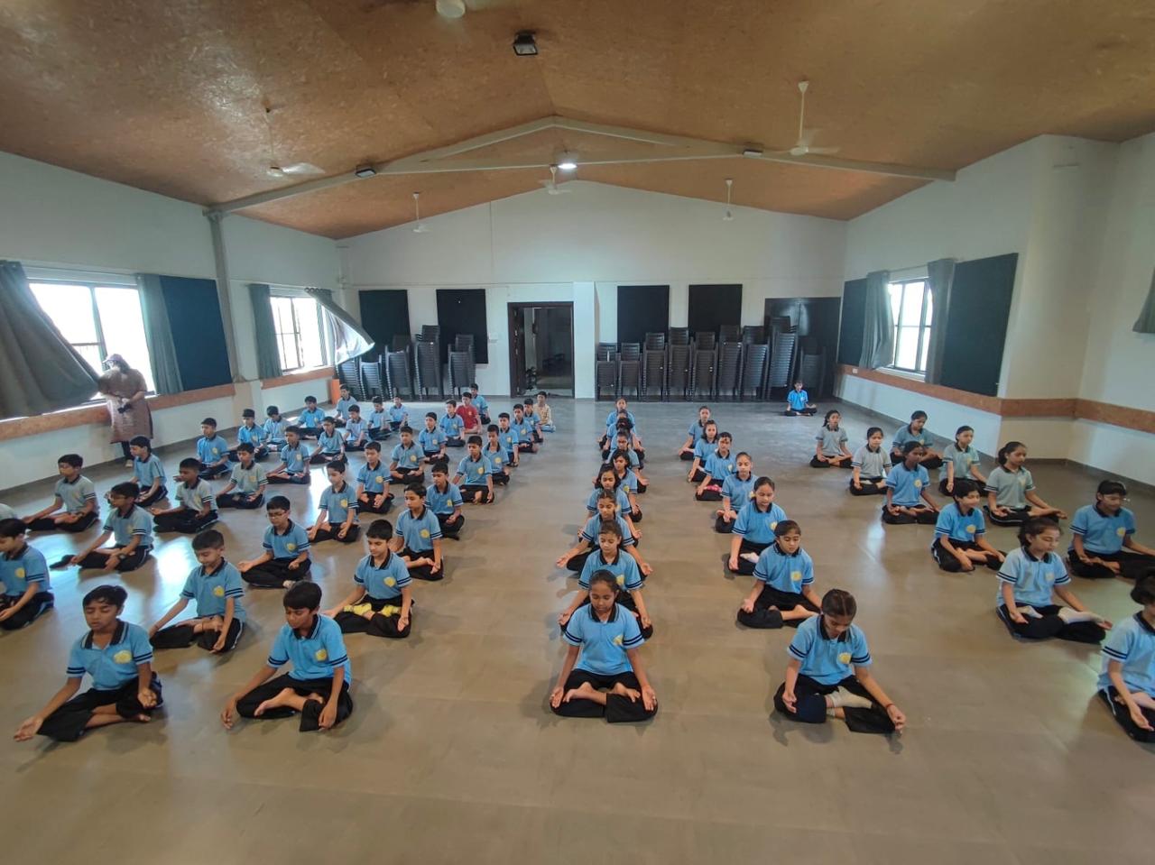 Yoga session at Anand Niketan School